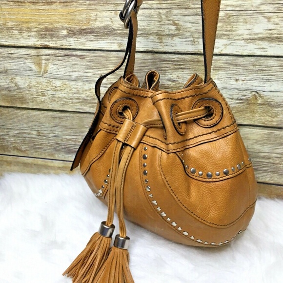 Fossil Fifty Four Molly Tan Brown Studded Bag - Picture 3 of 12